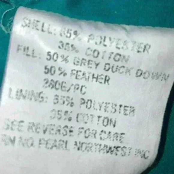 PUFFER JACKET Gray Duck Down and Feather filled Vintage Size XL - Picture 12 of 13